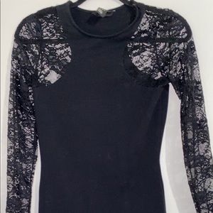 H&M black with lace sleeve dress size small